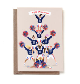 Reddish Design Wenskaart - Graduation Cheerleaders - Dubbele kaart + Envelop
