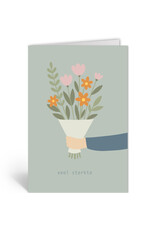 Deelneming Wenskaart - Bos bloemen, Veel sterkte - Dubbele kaart + Envelop