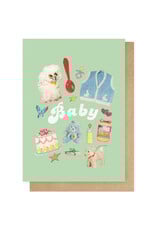 East End Wenskaart - Vintage Baby - Dubbele kaart + Envelop