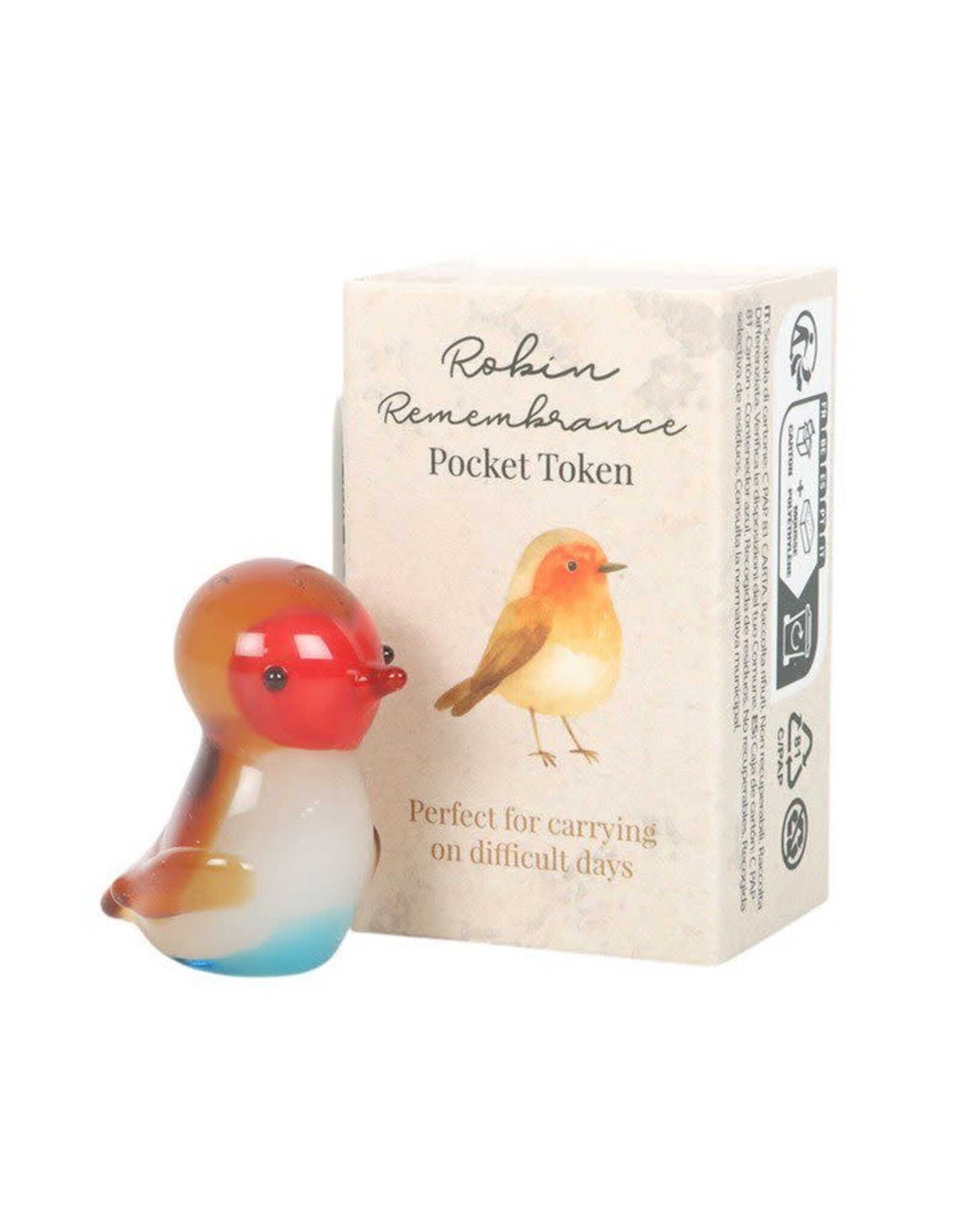 Don Estilo Doosje met Glazen Roodborstje - 6x3x4cm