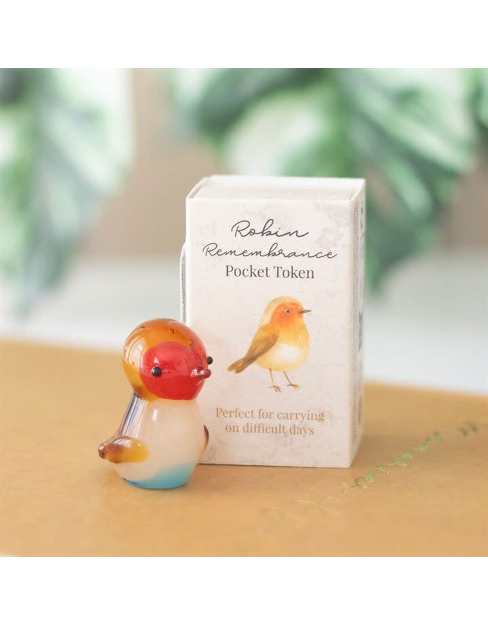 Don Estilo Doosje met Glazen Roodborstje - 6x3x4cm