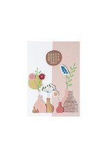 Raeder Wenskaart - Bloemen, Happy Birhtday - Dubbele kaart + Envelop