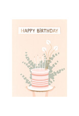 Raeder Wenskaart - Taart, Happy Birthday - Dubbele kaart + Envelop