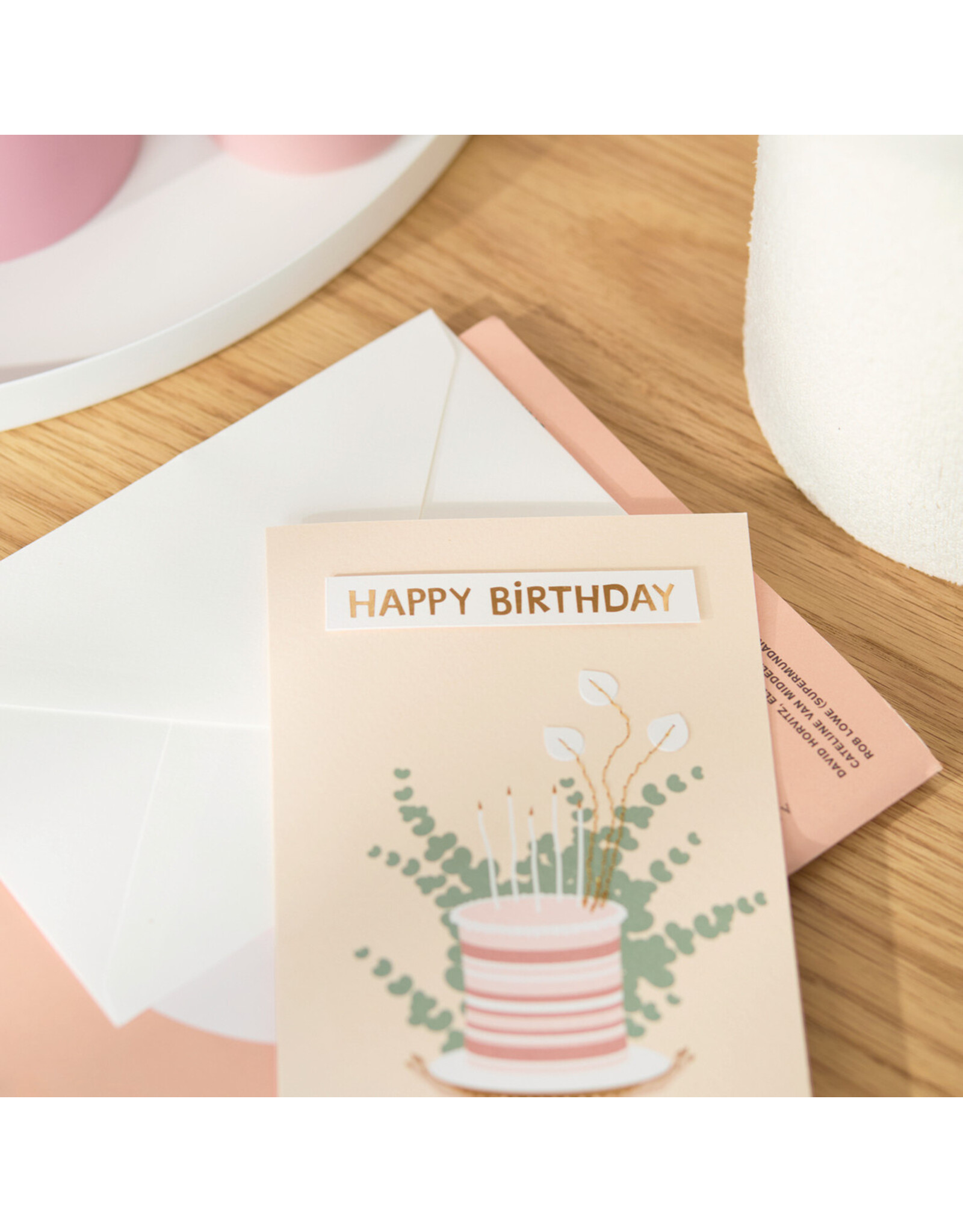 Raeder Wenskaart - Taart, Happy Birthday - Dubbele kaart + Envelop