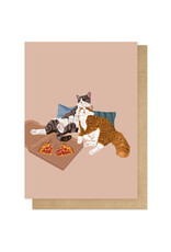 East End Wenskaart - Cat, Pizza night - Dubbele kaart + Envelop