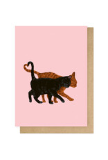 East End Wenskaart - Cat Love - Dubbele kaart + Envelop