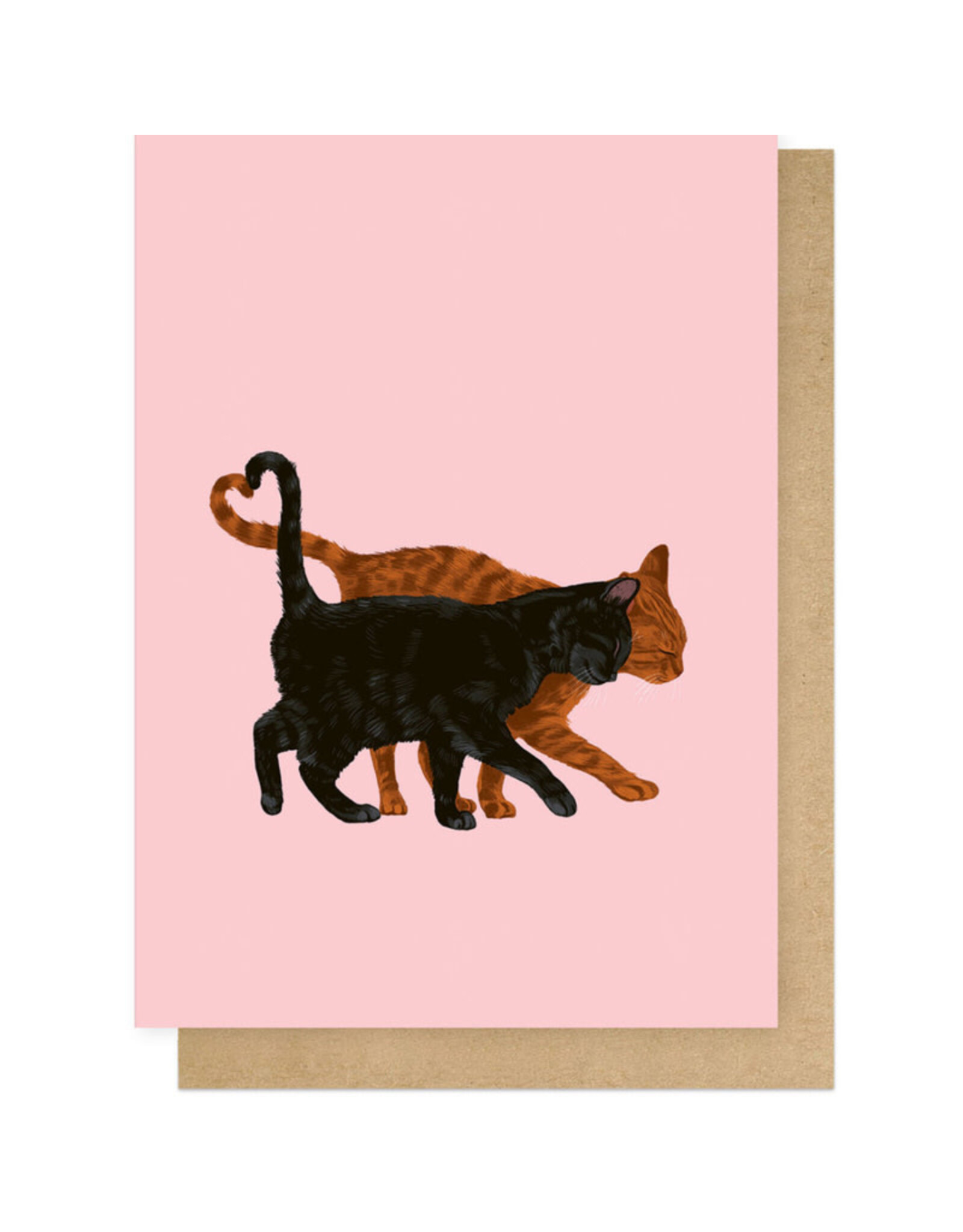 East End Wenskaart - Cat Love - Dubbele kaart + Envelop