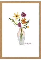 Adams Art Wenskaart - Bloemen in Vaas, Dankjewel - Postkaart + Envelop