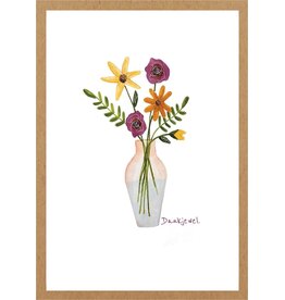 Adams Art Wenskaart - Bloemen in Vaas, Dankjewel - Postkaart + Envelop