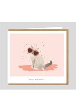 Studio Mie Wenskaart - Kat, Happy birthday - 12,5 x 14 cm