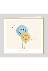 Studio Mie Wenskaart - Joepie de poepie  ballonnen - Dubbele kaart + Envelop