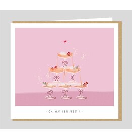 Studio Mie Wenskaart - Oh, wat een feest ! - Dubbele kaart + Envelop