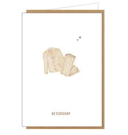 Studio Lin Wenskaart - Pyjama, Beterschap - Dubbele kaart + Envelop