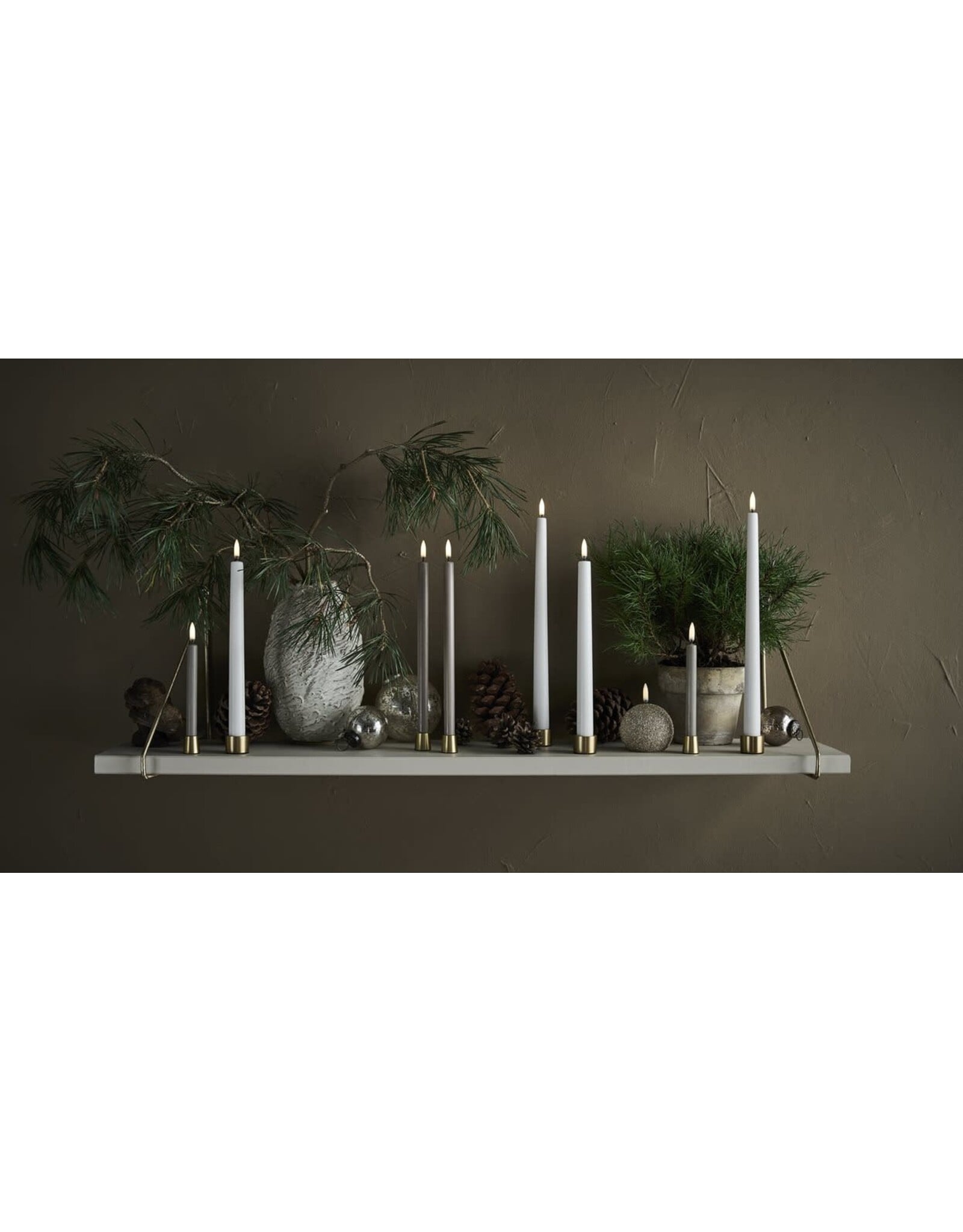 Uyuni Led, Tafelkaarsen - Ivory - 2st - Ø2,3x32cm