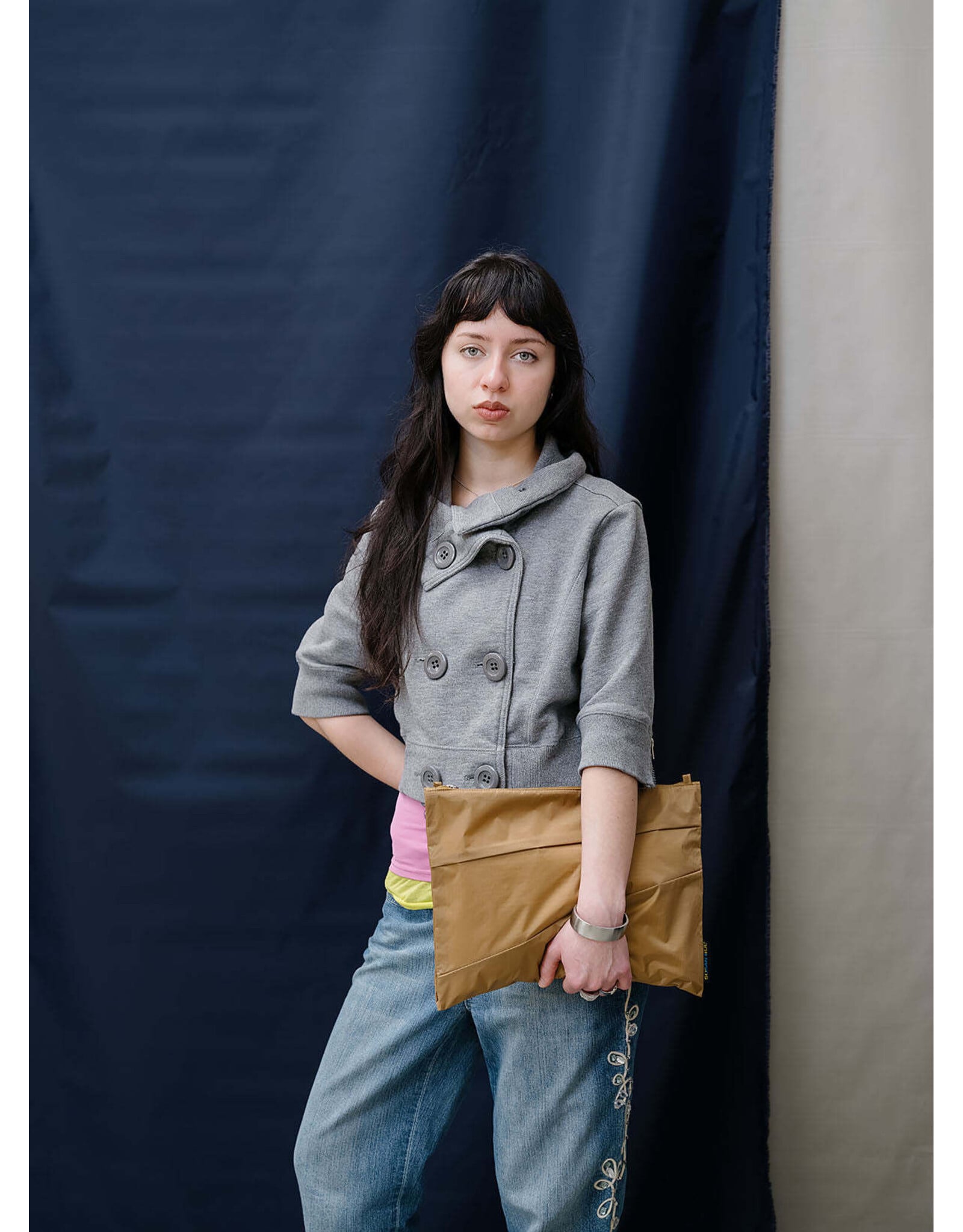 Susan Bijl Pouch L, Mono Camel - 35 x 25cm