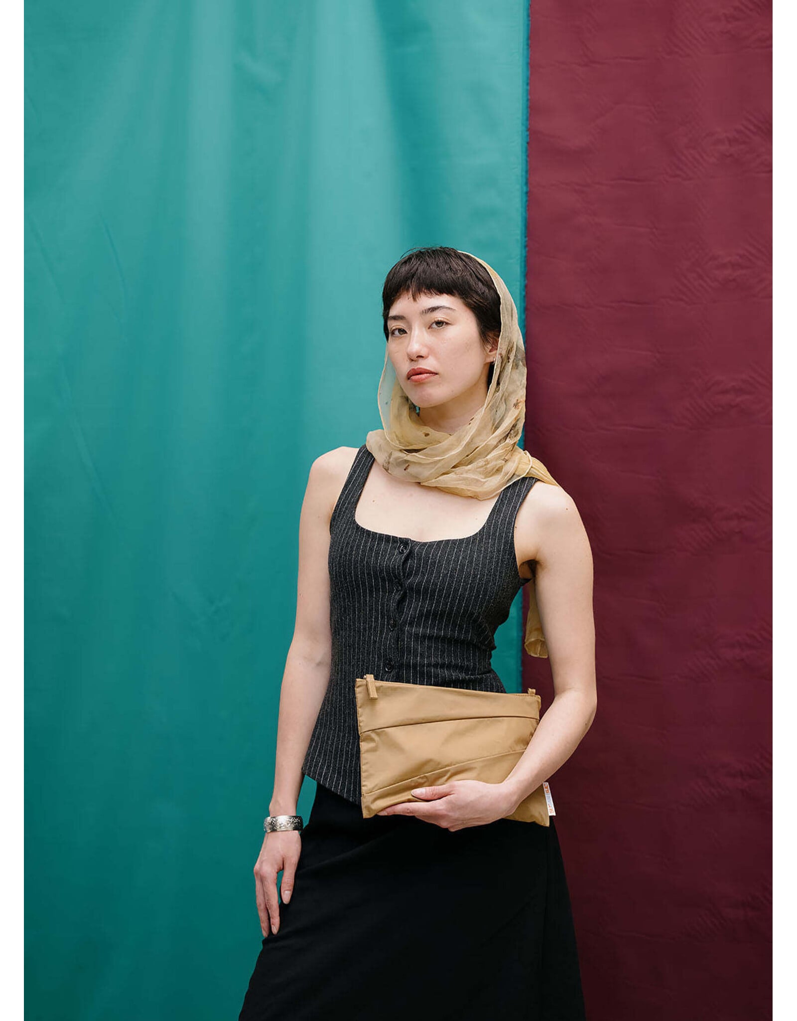 Susan Bijl Pouch M,  Mono Camel - 19 x 29cm