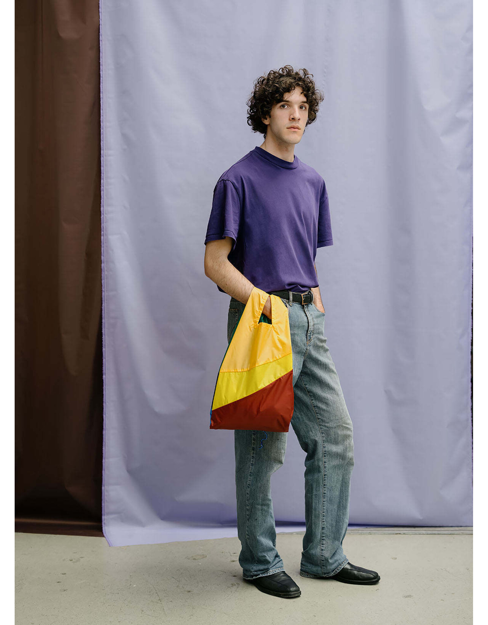 Susan Bijl Shopping bag M, Multi TV Yellow - 27 x 55 x 18 cm