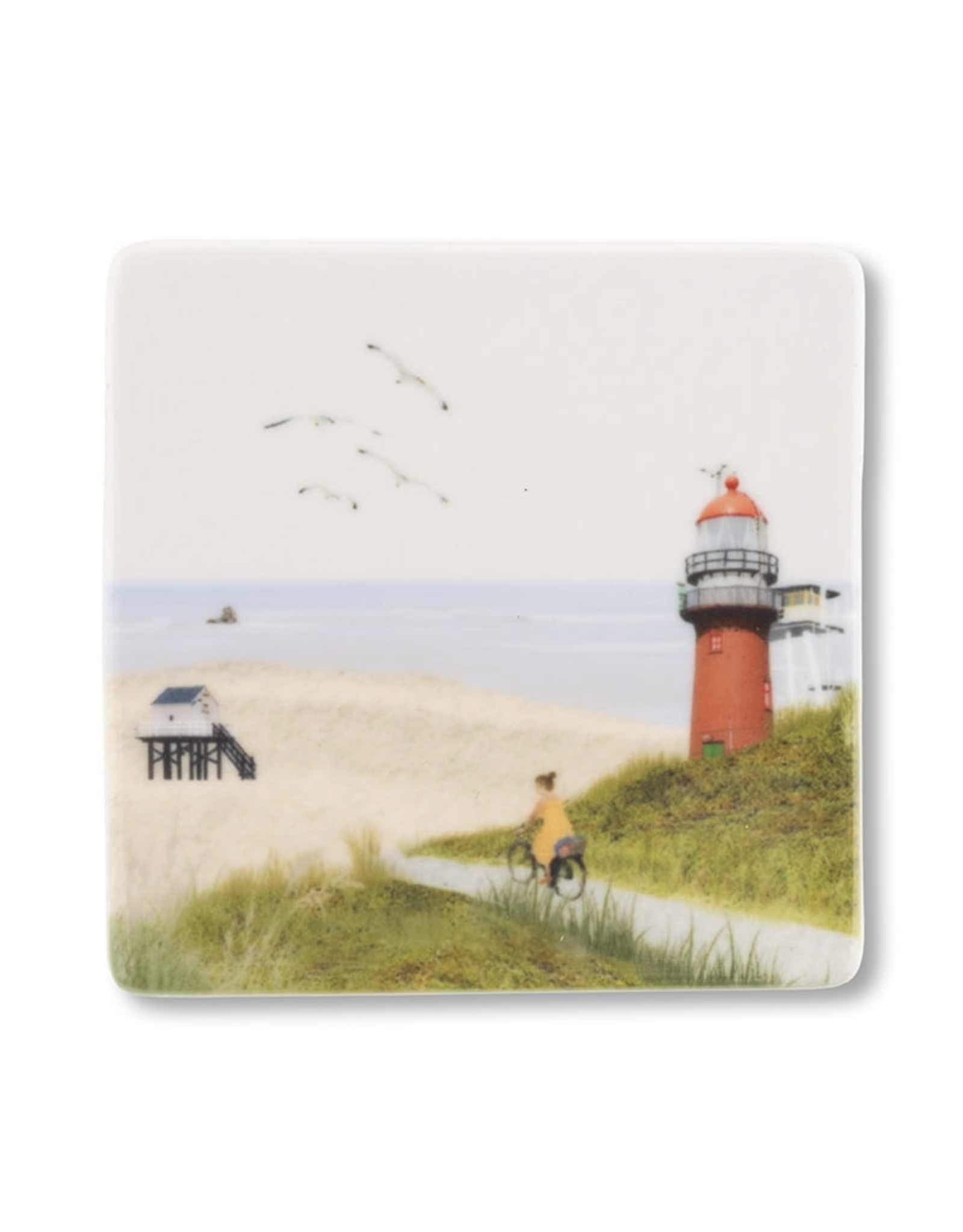Storytiles Mini Tegel / Magneet - Fietsend op Vlieland - 5 x 5 cm