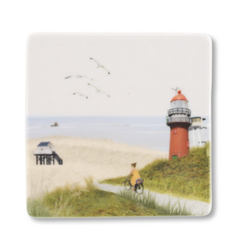 Storytiles Mini Tegel / Magneet - Fietsend op Vlieland - 5 x 5 cm
