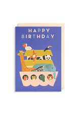 Naomi Wilkonson Wenskaart - Ark van Noach, Happy Birthday - Dubbele kaart + Envelop