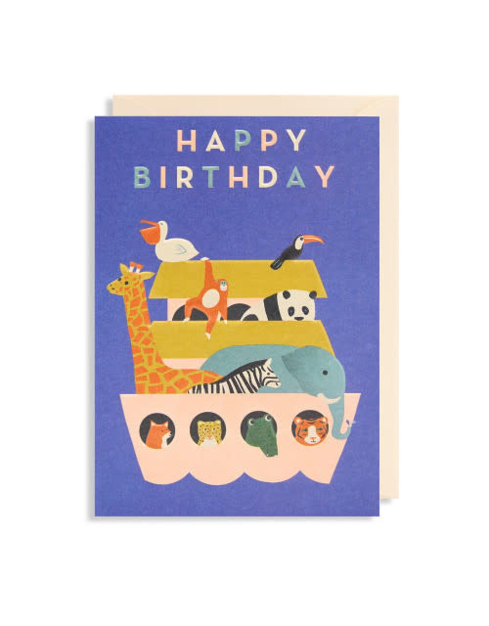 Naomi Wilkonson Wenskaart - Ark van Noach, Happy Birthday - Dubbele kaart + Envelop
