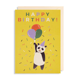 Naomi Wilkonson Wenskaart - Panda, Happy Birthday - Dubbele kaart + Envelop