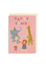 Naomi Wilkonson Wenskaart - Dieren, Party Time! - Dubbele kaart + Envelop