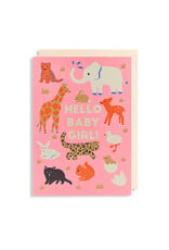 Naomi Wilkonson Wenskaart - Hello Baby Girl - Dubbele kaart + Envelop