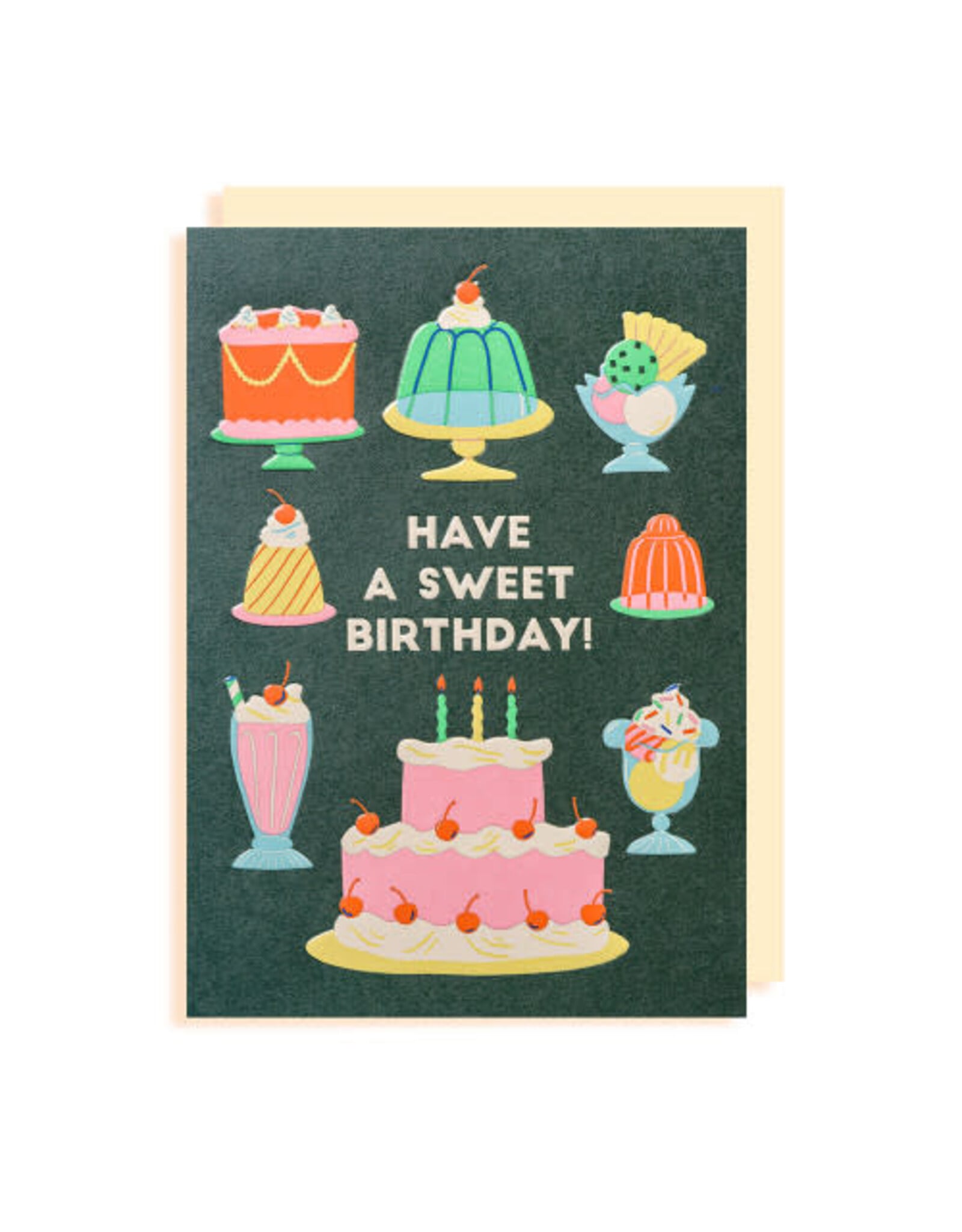 Naomi Wilkonson Wenskaart - Taart, Have a Sweet Birthday - Dubbele kaart + Envelop