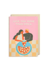 Naomi Wilkonson Wenskaart - Love you more than pizza - Dubbele kaart + Envelop