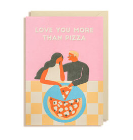 Naomi Wilkonson Wenskaart - Love you more than pizza - Dubbele kaart + Envelop