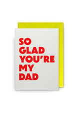 Postco Wenskaart - So glad you're my dad - Dubbele kaart + Envelop