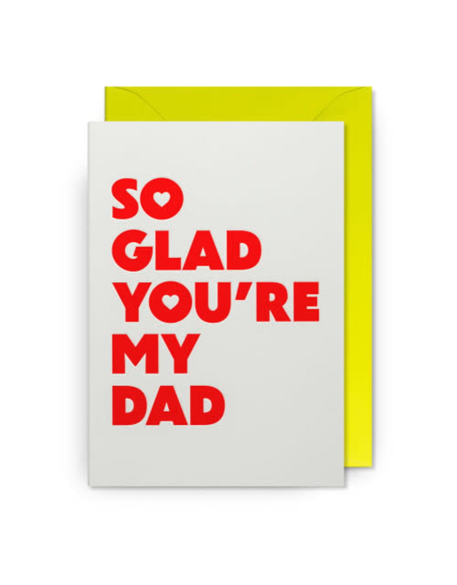 Postco Wenskaart - So glad you're my dad - Dubbele kaart + Envelop