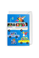 Jessica Das Wenskaart - Verkeer, Happy birthday - Dubbele kaart + Envelop