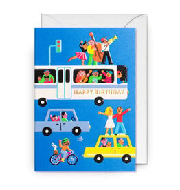 Jessica Das Wenskaart - Verkeer, Happy birthday - Dubbele kaart + Envelop