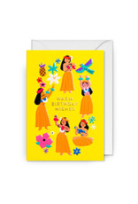 Jessica Das Wenskaart - Hawaii, Warm Birthday Wishes - Dubbele kaart + Envelop