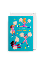 Jessica Das Wenskaart - Cheerleading, Happy Birth-Yay - Dubbele kaart + Envelop