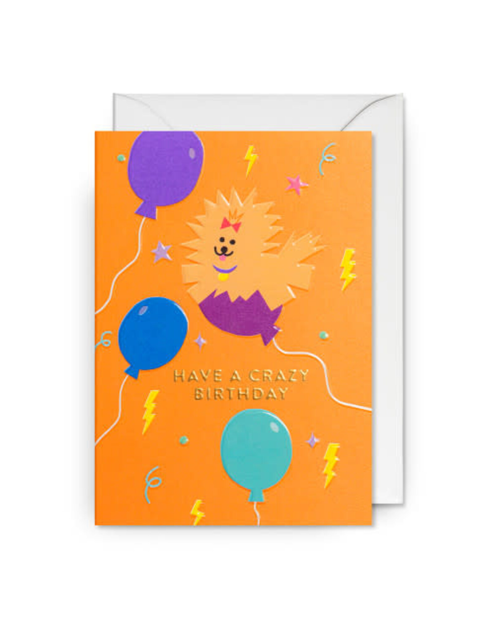 Jessica Das Wenskaart - Little Dog, Have a Crazy Birthday - Dubbele kaart + Envelop