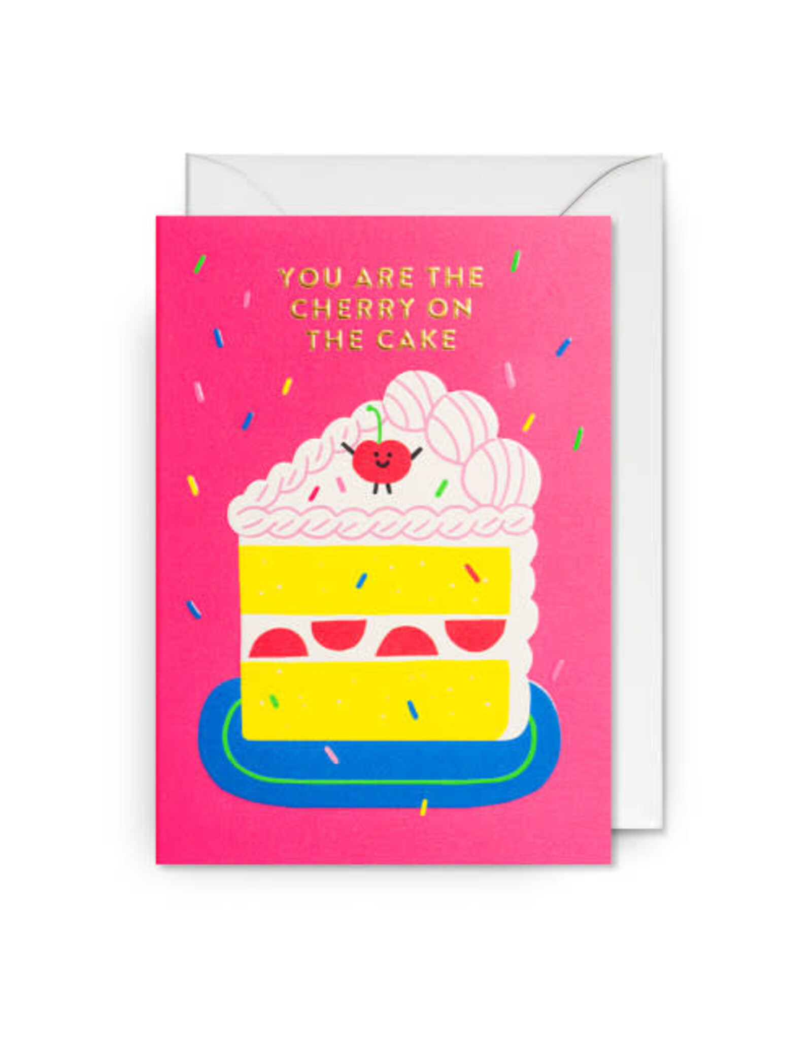 Jessica Das Wenskaart - Cherry on the Cake - Dubbele kaart + Envelop