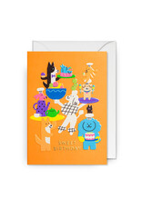 Jessica Das Wenskaart - Dogs, Sweet Birthday - Dubbele kaart + Envelop