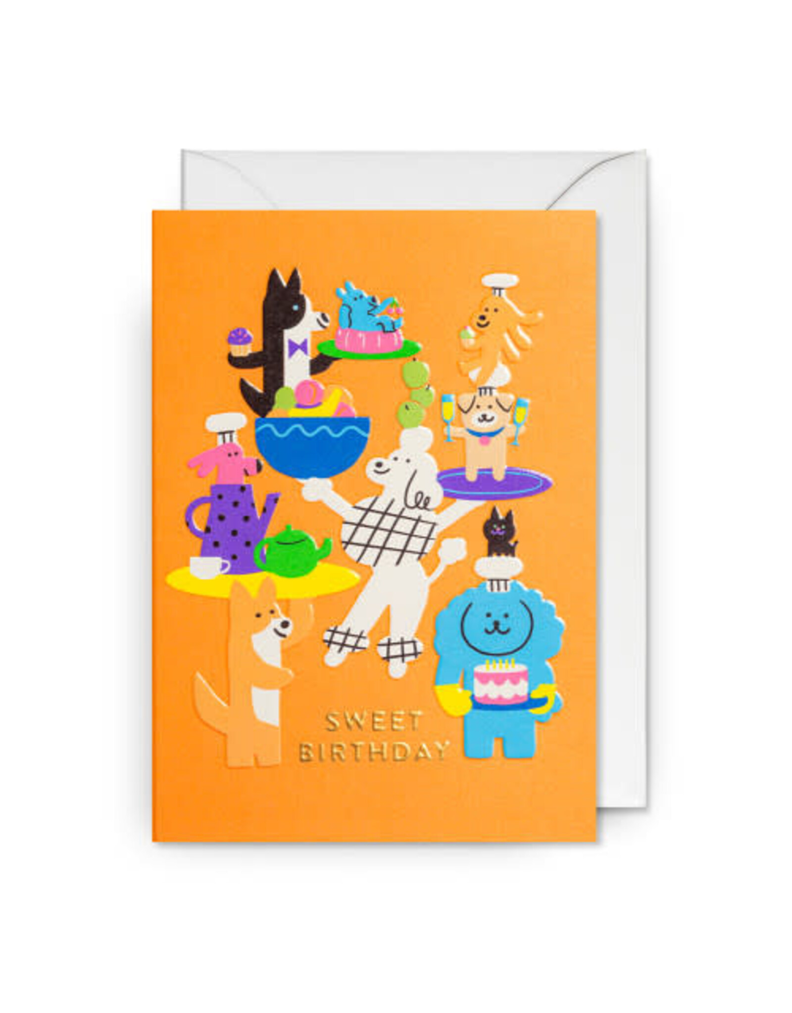 Jessica Das Wenskaart - Dogs, Sweet Birthday - Dubbele kaart + Envelop