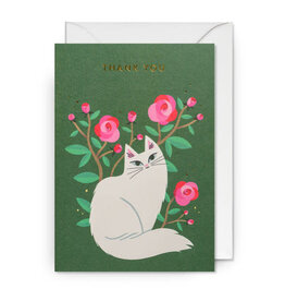 Essi Kimpimaki Wenskaart - Cat, Thank you - Dubbele kaart + Envelop