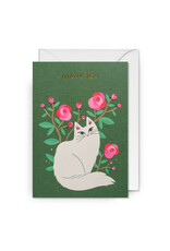 Essi Kimpimaki Wenskaart - Cat, Thank you - Dubbele kaart + Envelop