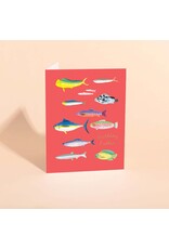 Carolyn Suzuki Goods Wenskaart - Go Go Fish - Dubbele kaart en Envelop