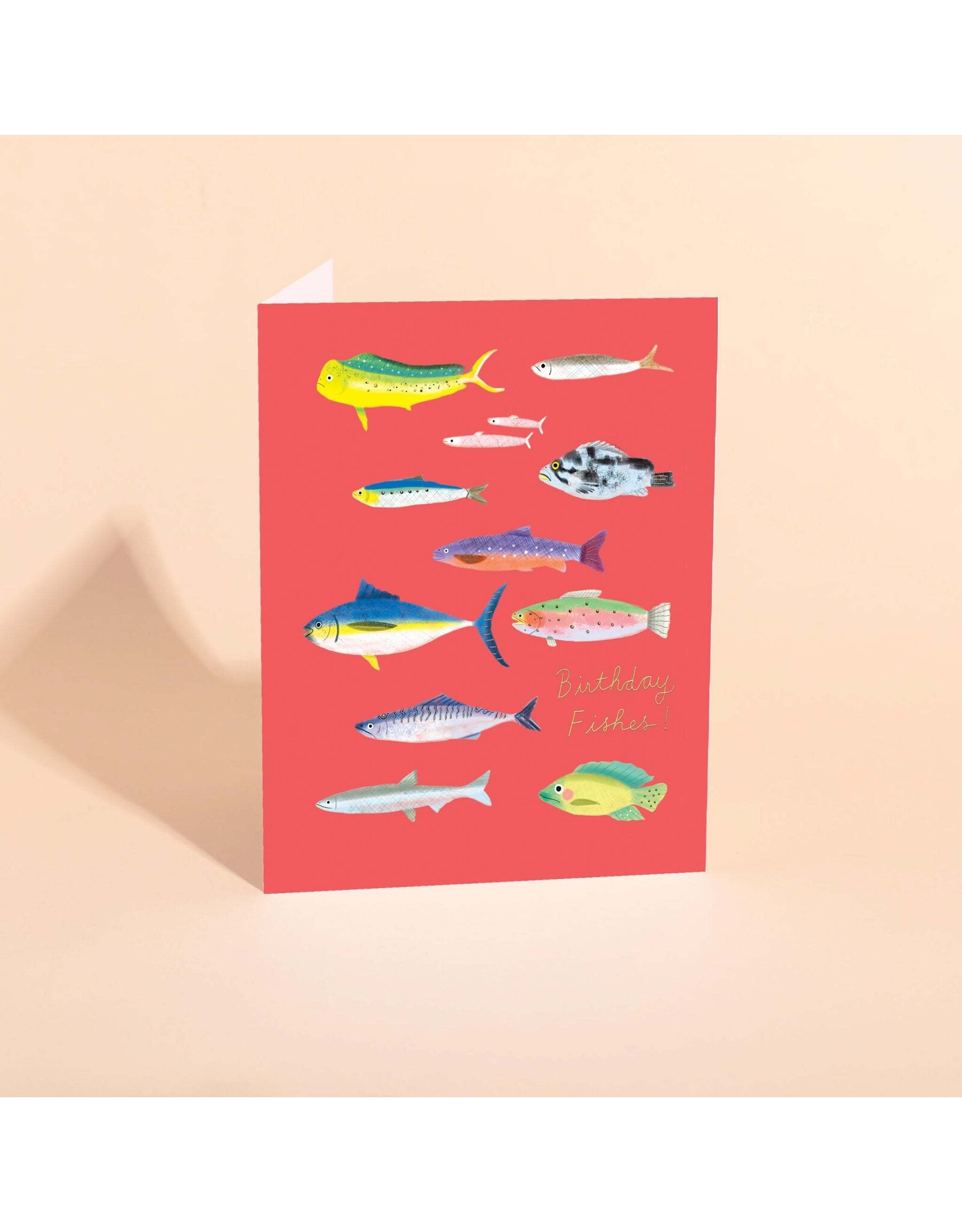 Carolyn Suzuki Goods Wenskaart - Go Go Fish - Dubbele kaart en Envelop