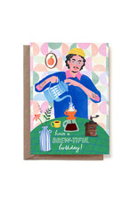 Reddish Design Wenskaart - Birthday Coffee Brewer - Dubbele kaart + Envelop