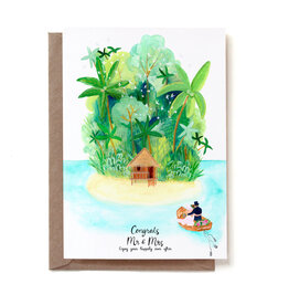 Reddish Design Wenskaart - Wedding Island - Dubbele kaart + Envelop