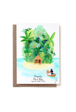 Reddish Design Wenskaart - Wedding Island - Dubbele kaart + Envelop