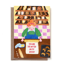 Reddish Design Wenskaart - Love Butter Bread - Dubbele kaart + Envelop