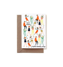 Reddish Design Wenskaart - Let's Party invite - Dubbele kaart + Envelop